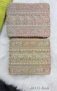 Large Width Pearl Embroidered Voile <b>Laces</b> for Bridal Couture & OEM Wholesale Manufacturing Eco-Friendly Global Export - Product Image 3