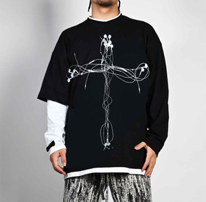 เสื้อยืดคอกลมทรงบ็อกซี่โอเวอร์ไซส์ แขนยาว พิมพ์ลายกราฟิกตามสั่ง สำหรับผู้ชาย ผ้าฝ้าย 100% หนัก 320 กรัม สไตล์สตรีทแวร์ - Product Image 4