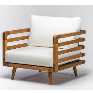 Virelta <b>Frame</b> Lounge Sofa Crafted from Solid Teak Wood with Layered Arm Detail and <b>Deep</b> Cloud Cushion Comfort - Product Image 1