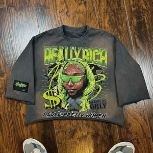 Nouveauté T-shirt streetwear surdimensionné de haute qualité personnalisé avec impression graphique de dessin animé, punk rock, hip hop, Harajuku, unisexe - Product Image 6