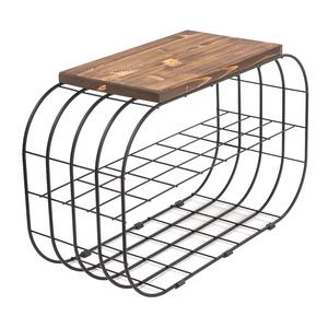 Rustic <b>Shoe</b> <b>Rack</b> With Storage Grid Shelf Space Saving Organizer Strong Curved Frame Stylish <b>Seating</b> Entryway Storage Solution - Product Image 5