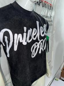 T-shirt Homme Personnalisé de Haute Qualité, Style Hip Hop Streetwear Vintage, Coupe Oversize, Logo Frontal Uni, Coton Premium Lourd 100% - Product Image 4