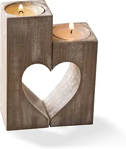 Wooden Candle <b>Stand</b> Christmas Handmade Home Decor with Lotus Design - Product Image 4