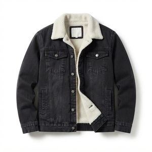 Chaqueta de Mezclilla para Hombre con Forro Polar, Cuello Sherpa, Gruesa, para Invierno, Corte Regular, Estilo Urbano, Venta al por Mayor, Fabricante OEM - Product Image 3
