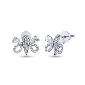 Boucles d'oreilles fines en diamant papillon - Product Image 4