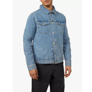 Streetwear winter <b>men</b> denim <b>jacket</b> ripped slim fit fashion style thick <b>lined</b> blue jean outerwear coat design casual - Product Image 4