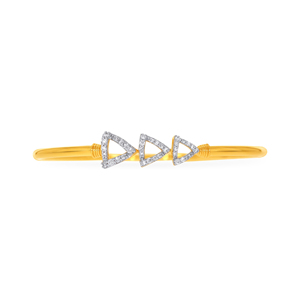 Brazalete de Cristal Minimalista Chapado en Oro de Lujo con Tres Triángulos, Elegante Joyería de Moda para Mujer - Product Image 2