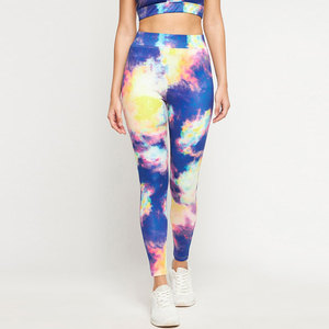 Leggings taille haute à imprimé Tie Dye Galaxy, longueur intégrale, extensibles, tricotés, sportifs, pantalons de yoga pour femmes, toutes saisons - Product Image 1