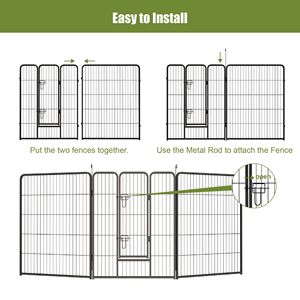 Recinto Pieghevole per Cani a 8 Pannelli da 40 Pollici, Box per Cuccioli per Cani di Taglia Grande/Media/Piccola, Box per Camper con Porte per Spazi Ristretti, Ideale per la Vita Mobile - Product Image 5