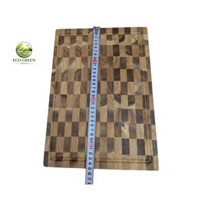Tabla de cortar de madera de teca maciza de lujo, bloque de carnicero de grano final, tabla de picar de madera resistente al por mayor - Product Image 1