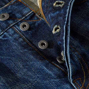 Jean en denim brut tissé à l'ancienne, style vintage japonais, 14-22OZ, coupe décontractée, taille mi-haute, délavage clair, pour hommes et femmes - Product Image 5