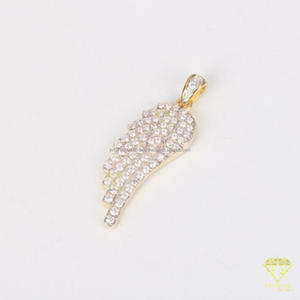 Luxury Hip Hop <b>Angel</b> Wings <b>Charm</b> Pendant Lab Grown Diamond Bling Necklace Jewelry Piece For Men Women - Product Image 5