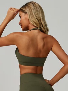 Female <b>Open</b> Back Halter Gym <b>Bra</b> High Elasticity Matte Workout Tank Wide Underband Training Active Wear Manufacturing - Product Image 2