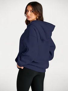 Sudadera con Capucha Extra Grande para Mujer, Manga Larga, a Rayas, 100% Algodón, Forro de Tela Ancha, Antipilling, Transpirable, Ropa Casual de Otoño - Product Image 3