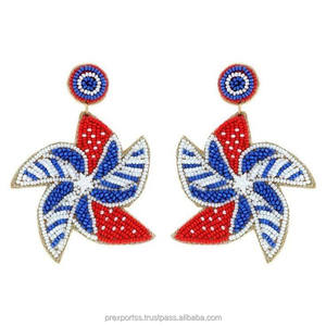 Pendientes de Aro con Cuentas Geométricas Bohemias para Fiesta, Hechos a Mano, Joyería de Destaque para Carnaval, Festival, Disfraces y Atuendos - Product Image 4