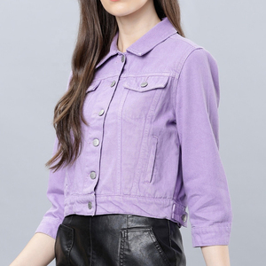 Chaquetas de mezclilla para mujer al por mayor, nueva moda, precio económico, ligeras, lisas, teñidas, en venta. - Product Image 4