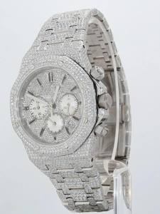 Montre mécanique de luxe en acier inoxydable, édition limitée, avec cadran en cristal et diamants Moissanite ronds de qualité VVS supérieure, style Hip Hop - Product Image 2
