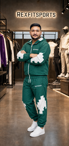 REXFIT SPORTS 2026 Custom Green <b>Nylon</b> <b>Tracksuit</b> <b>Men</b> Hooded Windbreaker Jacket and Pants Private Label Sportswear Set - Product Image 4