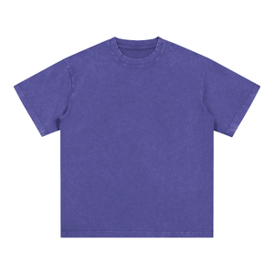 Camiseta de Hombre de Algodón Tejido con Efecto Desgastado Vintage, Lavado Ácido, Corte Regular, Serigrafía, Logotipo Personalizado, Ecológica - Product Image 5