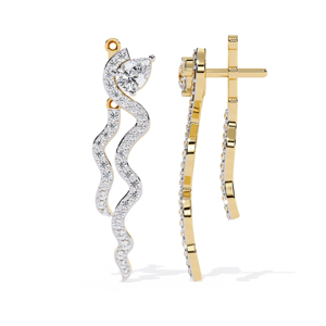 Boucles d'oreilles pendantes de luxe plaquées or 18 carats avec diamants taille poire, bijoux de mariage pour femme - Product Image 2