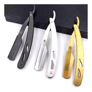 OEM Custom Logo Barber <b>Razor</b> <b>Straight</b> Edge Folding Shaving <b>Razor</b> Stainless Steel Professional Salon Equipment - Product Image 1