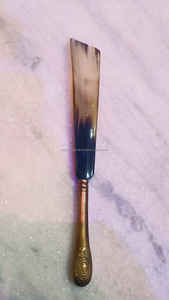 Cuerno de zapato de buey 34 cm de largo mango de latón de níquel pulido SANIYA HANDICRAFT estilo Animal de buena calidad para hombres de negocios que usan zapatos - Product Image 3