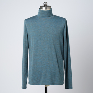 <b>Men's</b> Lime Green Knitted <b>Turtleneck</b> <b>Sweater</b> Full Sleeve Solid Color Pullover Standard Thickness - Product Image 2