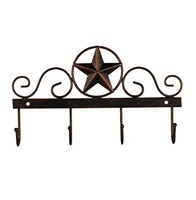 Porte-manteau mural décoratif en fer forgé robuste de style vintage pour l'entrée