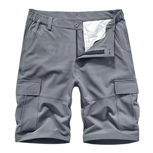 Pantalones Cortos Cargo Casuales de Verano para Hombre, Tejidos en Lona, Talla Grande, Estilo Urbano, Cintura Elástica, Transpirables, de Secado Rápido, con Logotipo Frontal, 100% Algodón - Product Image 4