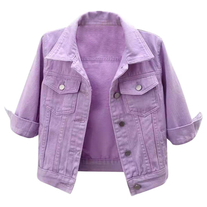 Nouvelles vestes en jean pour femmes à prix abordable, logo personnalisé, design élégant, streetwear, vestes en jean courtes pour femmes - Product Image 2