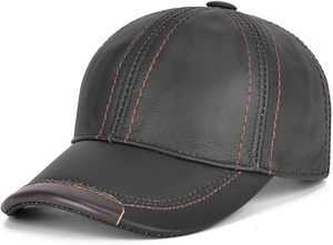 Gorra de Béisbol Unisex Negra de PU, 6 Paneles, Ajustada, Color Sólido, Estilo Casual, Costuras en Contraste, Estilo Urbano - Product Image 6