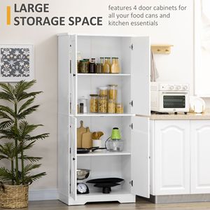 Armadio Dispensa Moderno Stile Fattoria a 4 Ante Bianco con Ripiani Regolabili - Product Image 4