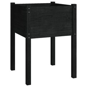 Grand ensemble de 2 jardinières en pin massif noir, conçues pour durer, pour pots de fleurs et jardinières - Product Image 4