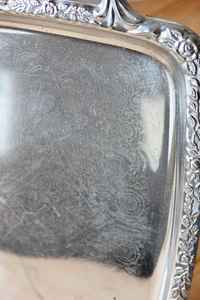 Plateau de service ovale en aluminium plaqué argent de qualité supérieure, motif fruits moderne, pour la maison, les hôtels, l'art déco, la restauration - Product Image 3