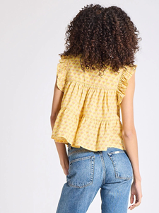 Chemisier d'été sans manches en coton à imprimé floral bohème pour femme, col en V, avec franges et volants, vente en gros - Product Image 5