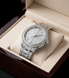 Reloj de Lujo con Diamantes, Acero Inoxidable, Cuarzo, para Hombre, Esfera de Cristal, Estilo Ejecutivo, Hip Hop, Regalo, Estilo Premium - Product Image 2