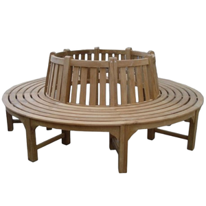 Offre spéciale : Banc de jardin circulaire en teck avec assise et dossier à lattes (durable et résistant) - Product Image 2