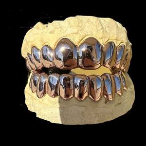 Grillz de Hip Hop Personalizados, Dientes de Plata 925 con Diamantes Cultivados en Laboratorio, Juego de Grillz para Dientes Superiores e Inferiores - Product Image 1