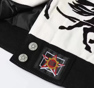 Veste de course brodée en coton 100% personnalisée, OEM ODM, streetwear, veste bomber graphique pour hommes et femmes, vestes de course - Product Image 3