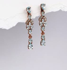 <b>Blue</b> <b>Topaz</b> Sterling Silver Hoop <b>Earrings</b> IGI Certified Natural Brilliant Cut Classic Design Gift Jewelry - Product Image 3