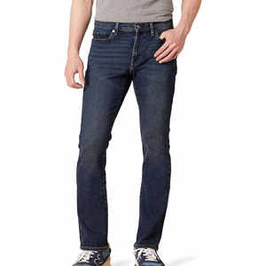 Jean droit décontracté pour homme, taille mi-haute, en denim élégant, séchage rapide, haute qualité, coupe slim, extensible - Product Image 1