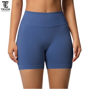 Women's High Waist <b>Yoga</b> <b>Shorts</b> Skinny Fit Eco-Friendly Polyester/Nylon Breathable Moisture-Wicking Technology for Fitness - Product Image 4