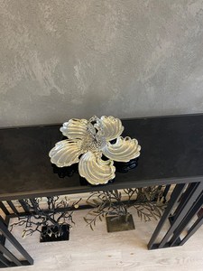 Bol de service à trois compartiments en argent plaqué sur mesure avec poignée centrale, parfait pour les buffets de resort, les desserts et les collations par UO - Product Image 5