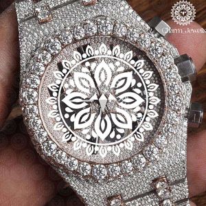 Charm_Jewells Luxury Men Stainless Steel <b>Watch</b> Square Case 43mm Analog Quartz Sapphire Crystal Diamond Bracelet Fashion - Product Image 4