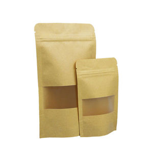 ถุงกระดาษคราฟท์มีหน้าต่างใส ขนาด 3.5" x 5.5" แบบตั้งได้พร้อมซิปล็อค สำหรับบรรจุภัณฑ์อาหาร - Product Image 6