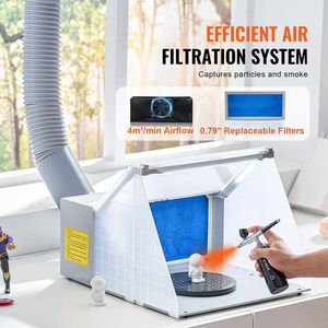 Kit de Cabina de Pintura Portátil con Aerógrafo, Luces LED y Ventilador de Extracción, Manguera de Extensión Incluida - Product Image 3