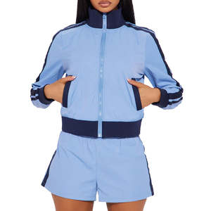 Conjunto deportivo de alto rendimiento con pantalones de cintura ajustable, conjunto cortavientos para mujer para un estilo de vida activo, conjunto de 2 piezas. - Product Image 2