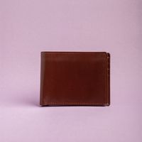 Dompet Kulit Klasik Asli untuk Pria dengan Desain Lipat Tipis, Ringan, Banyak Slot Kartu, Logo Dapat Disesuaikan