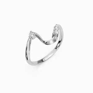 Hot Selling Minimalist Water <b>Wave</b> Moissanite <b>Ring</b> 925 Sterling <b>Silver</b> With Gold Plating for Engagement Party Gift For Friends - Product Image 4