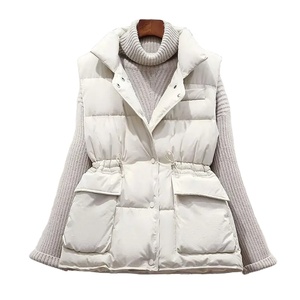 Chaqueta de abrigo ajustada en la cintura negra para mujer 2024, versión coreana, chaleco de algodón estampado técnico para Otoño/Invierno, nuevo estilo - Product Image 1